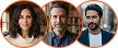Avatars van tevreden Peluxiv gebruikers